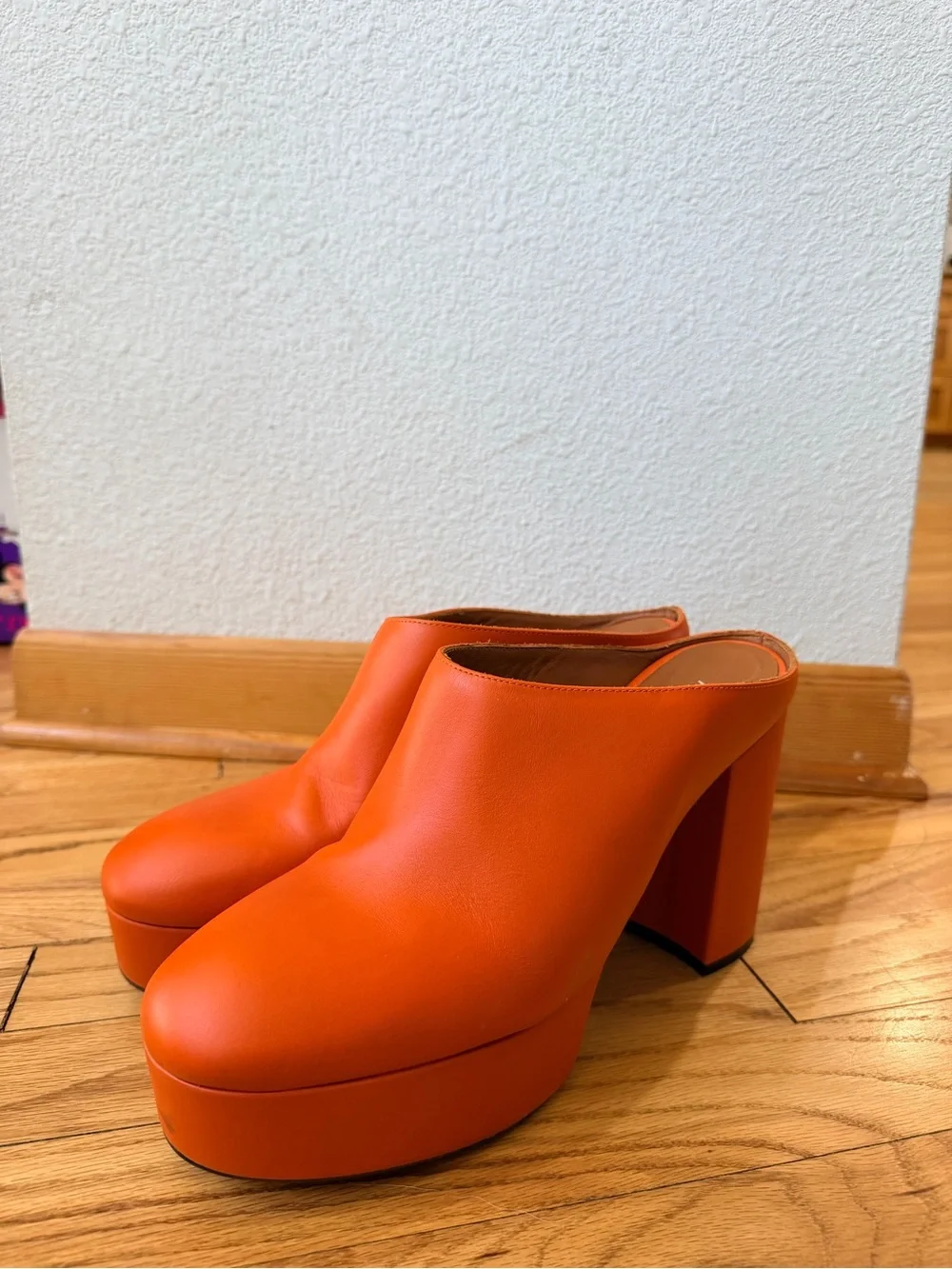 Alohas Platform Mule Heels in Orange - women’s size 41/10
